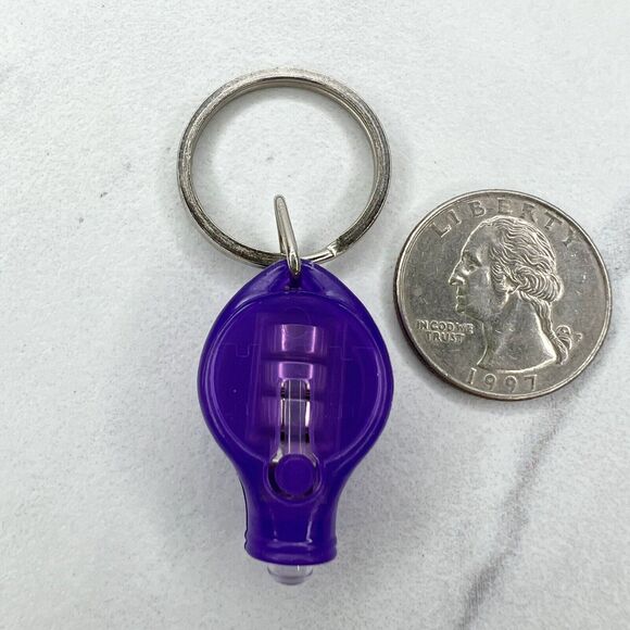 Purple Small Black UV Light Keychain Keyring - Picture 1 of 7